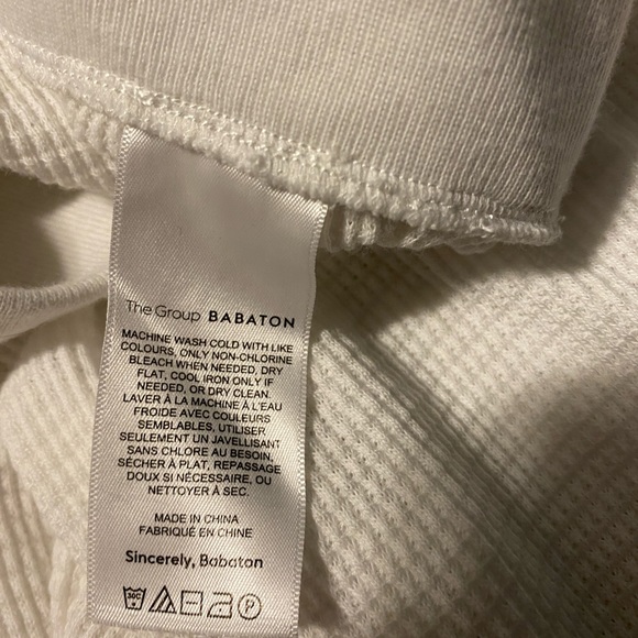 The group by babaton white loung pants. Waffle - Picture 3 of 5